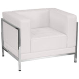 HERCULES Imagination Series Contemporary Melrose White LeatherSoft Chair with Encasing Frame
