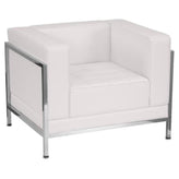 HERCULES Imagination Series Contemporary Melrose White LeatherSoft Chair with Encasing Frame