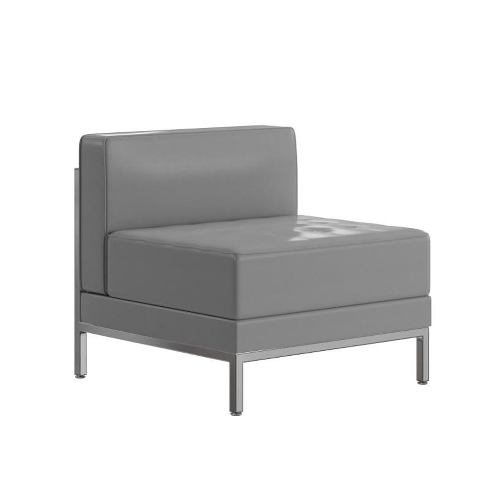 Hercules Imagination Series Contemporary Gray Leathersoft Middle Chair