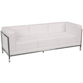 HERCULES Imagination Series Contemporary Melrose White LeatherSoft Sofa with Encasing Frame