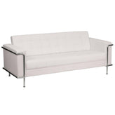 HERCULES Lesley Series Contemporary Melrose White LeatherSoft Sofa with Encasing Frame
