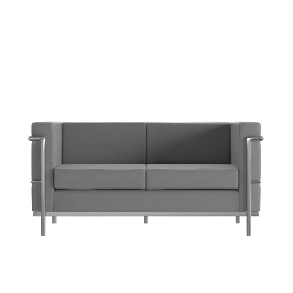 Hercules Regal Series Contemporary LeatherSoft Loveseat with Encasing Frame