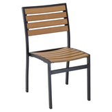 fs aluminum frame chair with faux teak back black