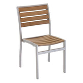 fs aluminum frame chair with faux teak back black