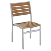 fs aluminum frame chair with faux teak back black