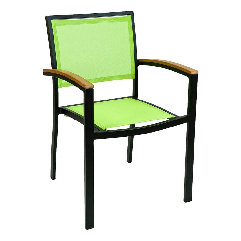 fs aluminum frame armchair with textile back black 1