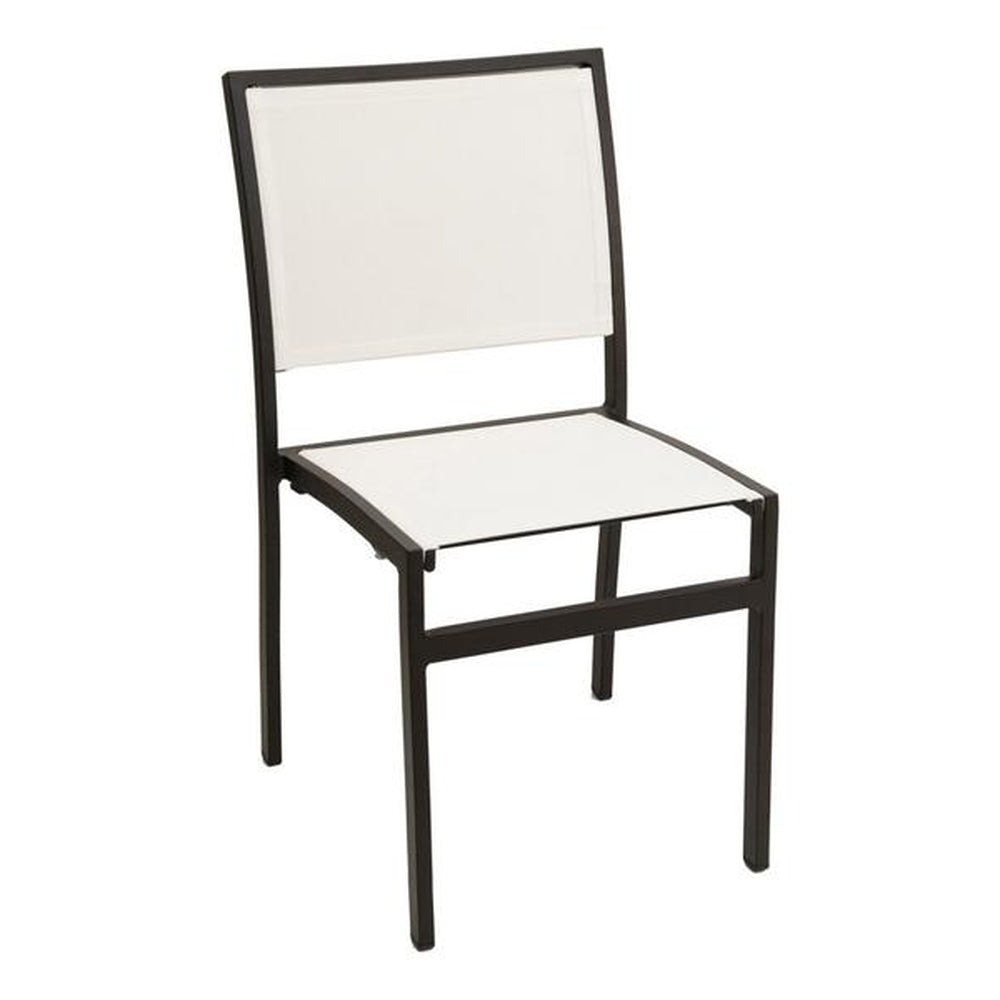 fs aluminum frame armchair with textile back silver