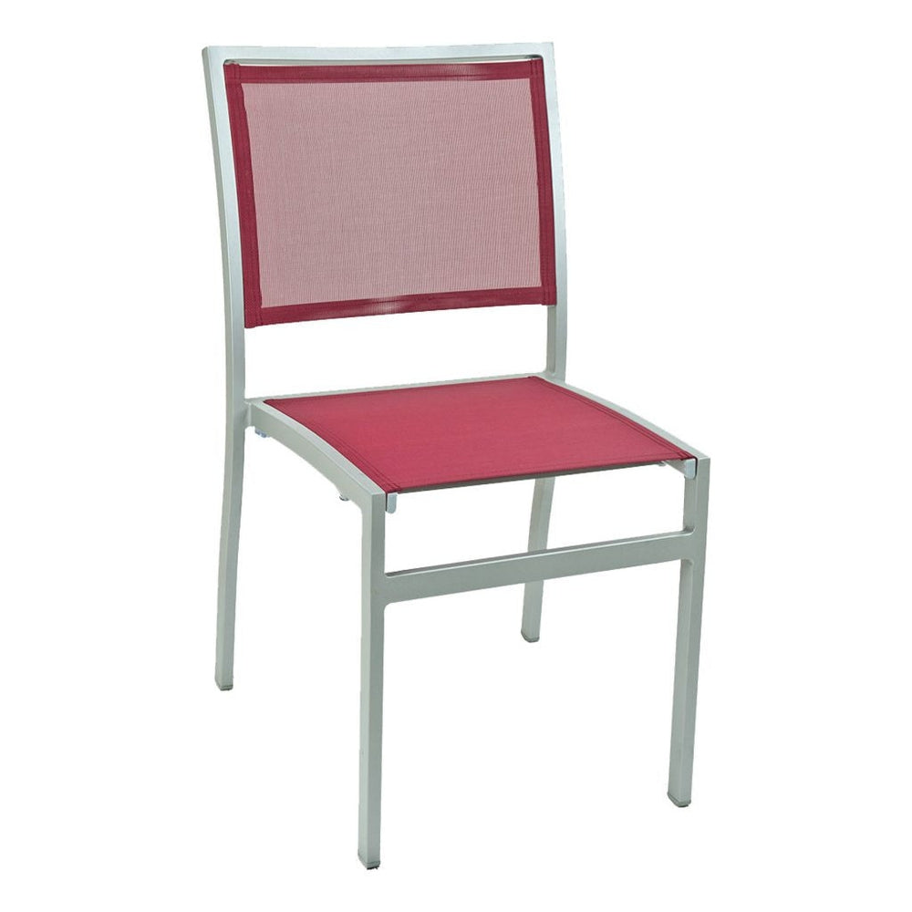 fs aluminum frame armchair with textile back silver