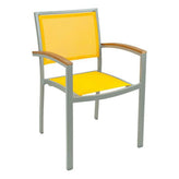 fs aluminum frame armchair with textile back black 1