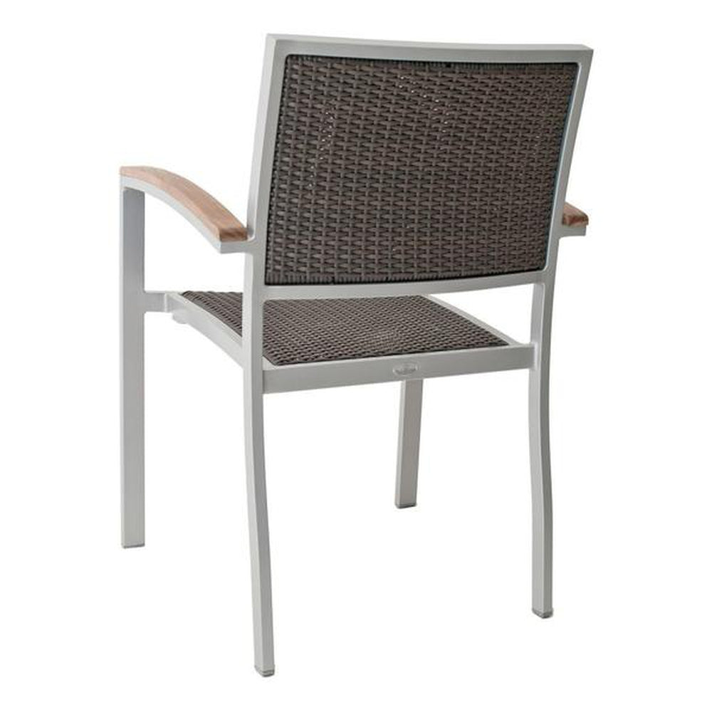 fs aluminum frame armchair with pe weave back black
