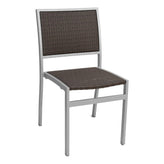 fs aluminum frame chair with pe weave back silver