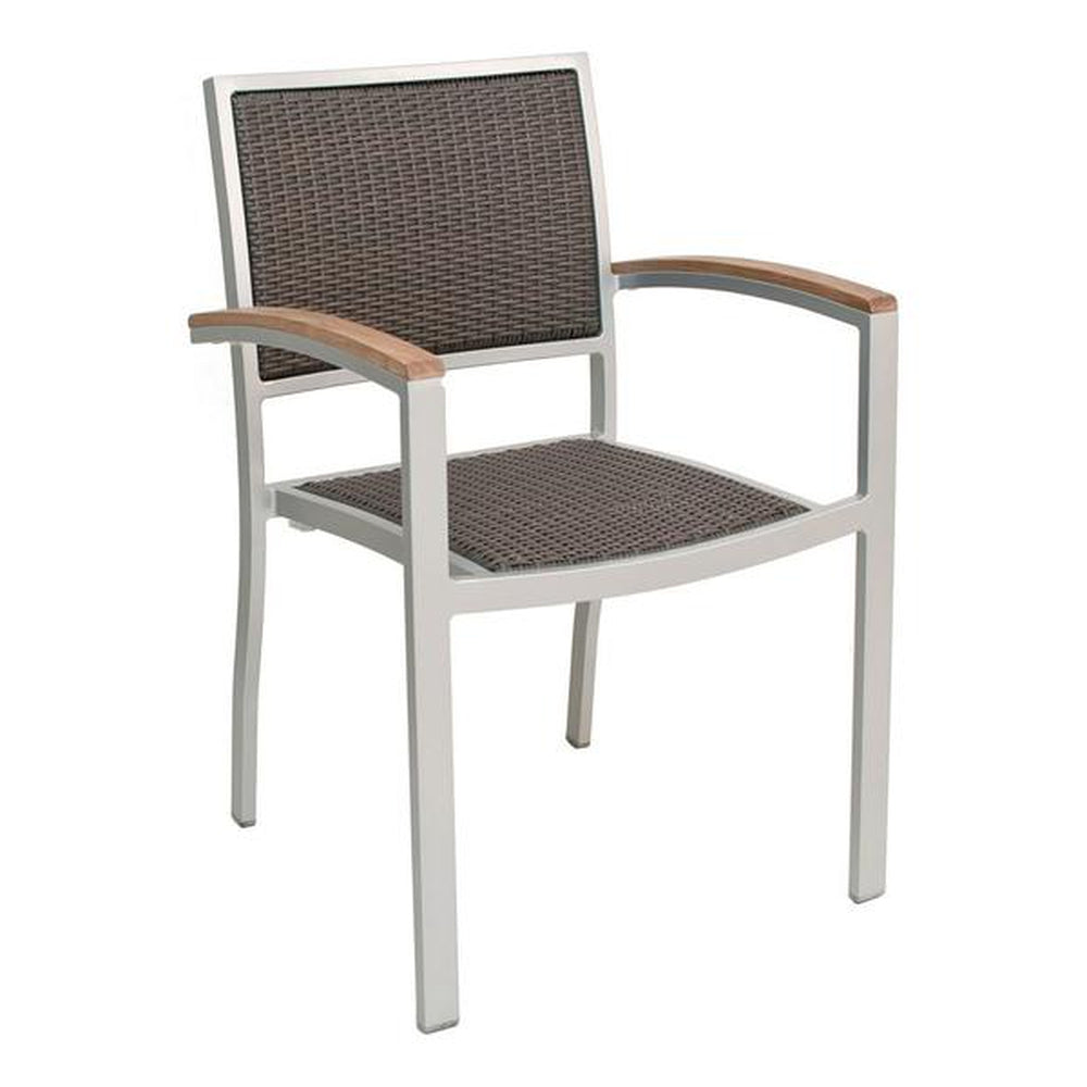 fs aluminum frame armchair with pe weave back black