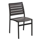 fs aluminum frame chair with faux teak back black 1
