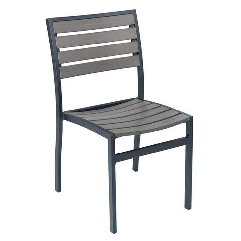 fs aluminum frame chair with faux teak back black