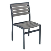 fs aluminum frame chair with faux teak back black