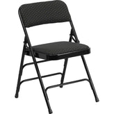 hercules series curved triple braced and double hinged patterned fabric metal folding chair