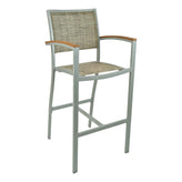 fs aluminum frame barstool with arm textile back silver