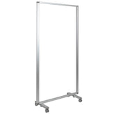 transparent acrylic mobile partition with lockable casters 72 inch height x 36 inch length