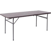 6 foot bi fold plastic folding table with carrying handle
