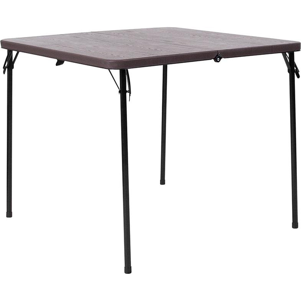 3 foot square bi fold plastic folding table with carrying handle