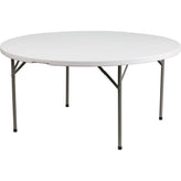 5 foot round granite white plastic folding table