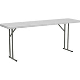 dad 6 ft granite white plastic folding training table