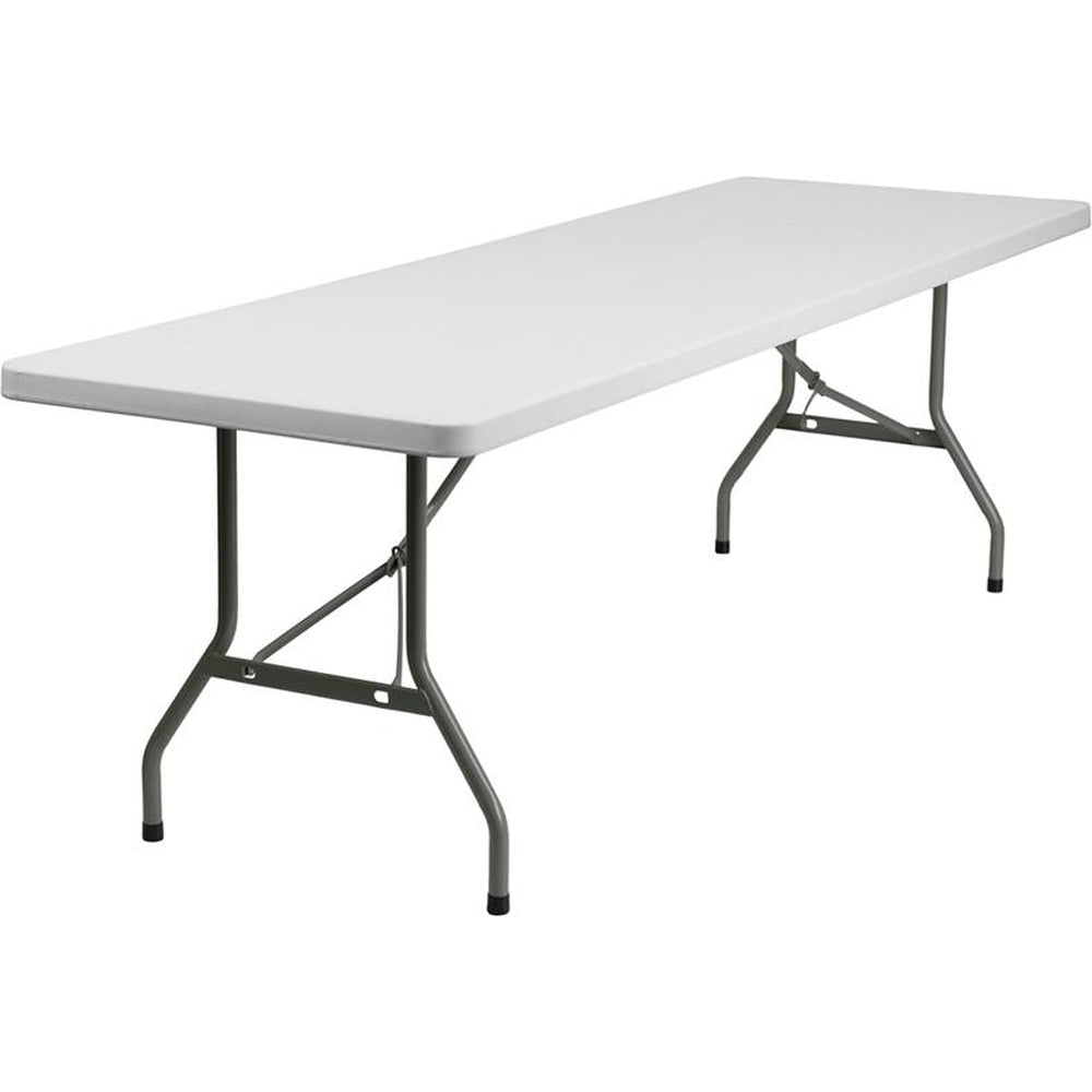 8 ft granite white plastic folding table