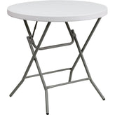 3 ft round granite white plastic folding table