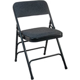 advantage black padded metal folding chair black 1 in fabric seat
