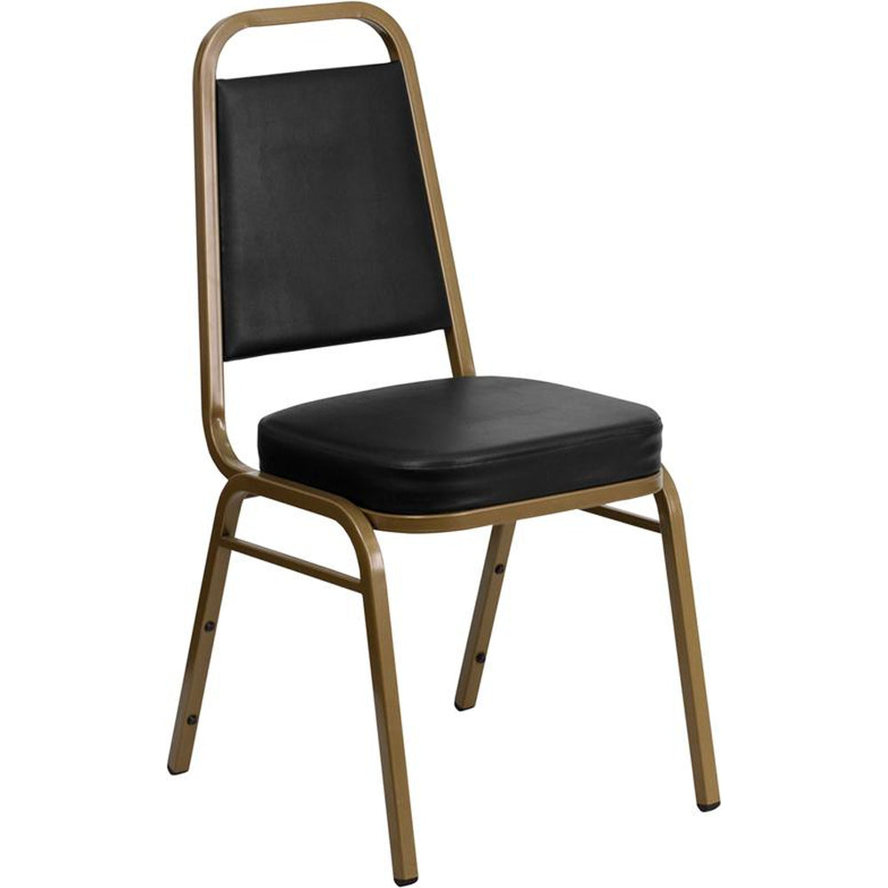 hercules series trapezoidal back stacking banquet chair gold frame