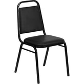 hercules series trapezoidal back stacking banquet chair in black vinyl black frame
