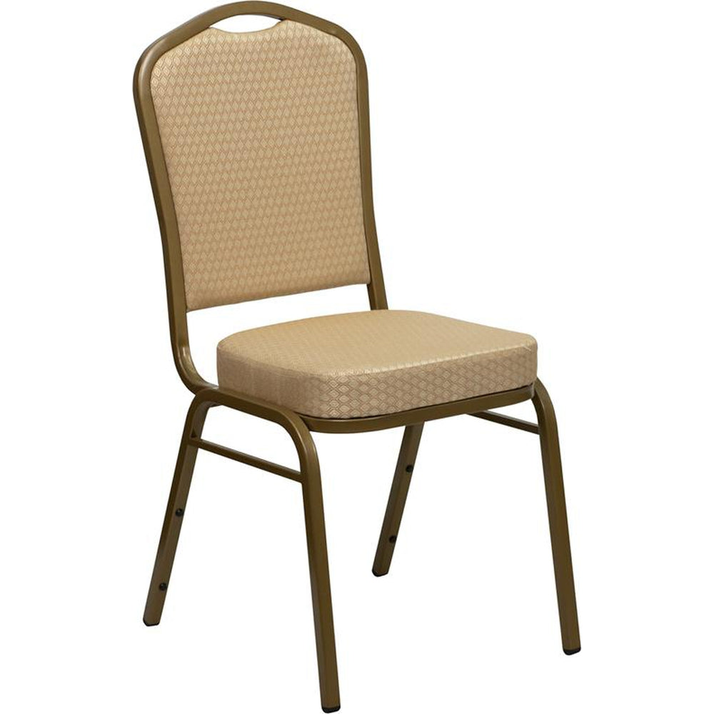 hercules series crown back stacking banquet chair gold frame