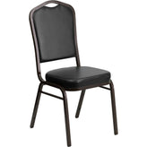 hercules series crown back stacking banquet chair gold vein frame