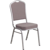 hercules series crown back stacking banquet chair silver frame