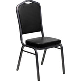 hercules series crown back stacking banquet chair silver vein frame