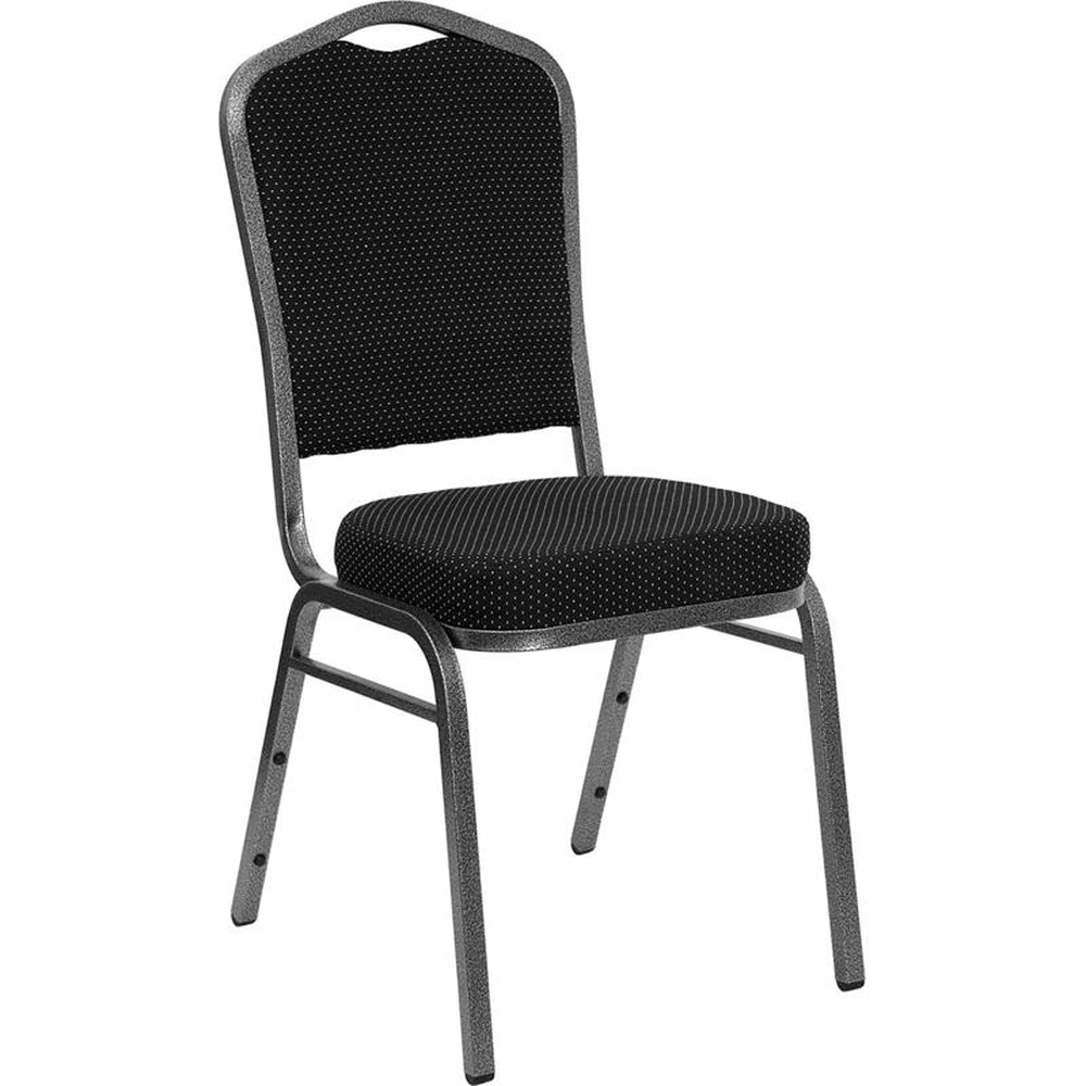 hercules series crown back stacking banquet chair silver vein frame