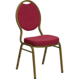 hercules series teardrop back stacking banquet chair gold frame
