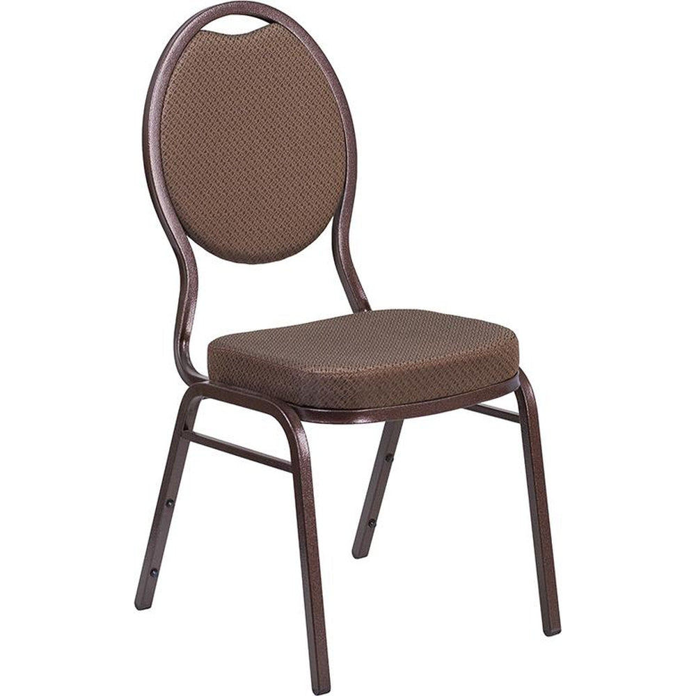 hercules series teardrop back stacking banquet chair copper vein frame