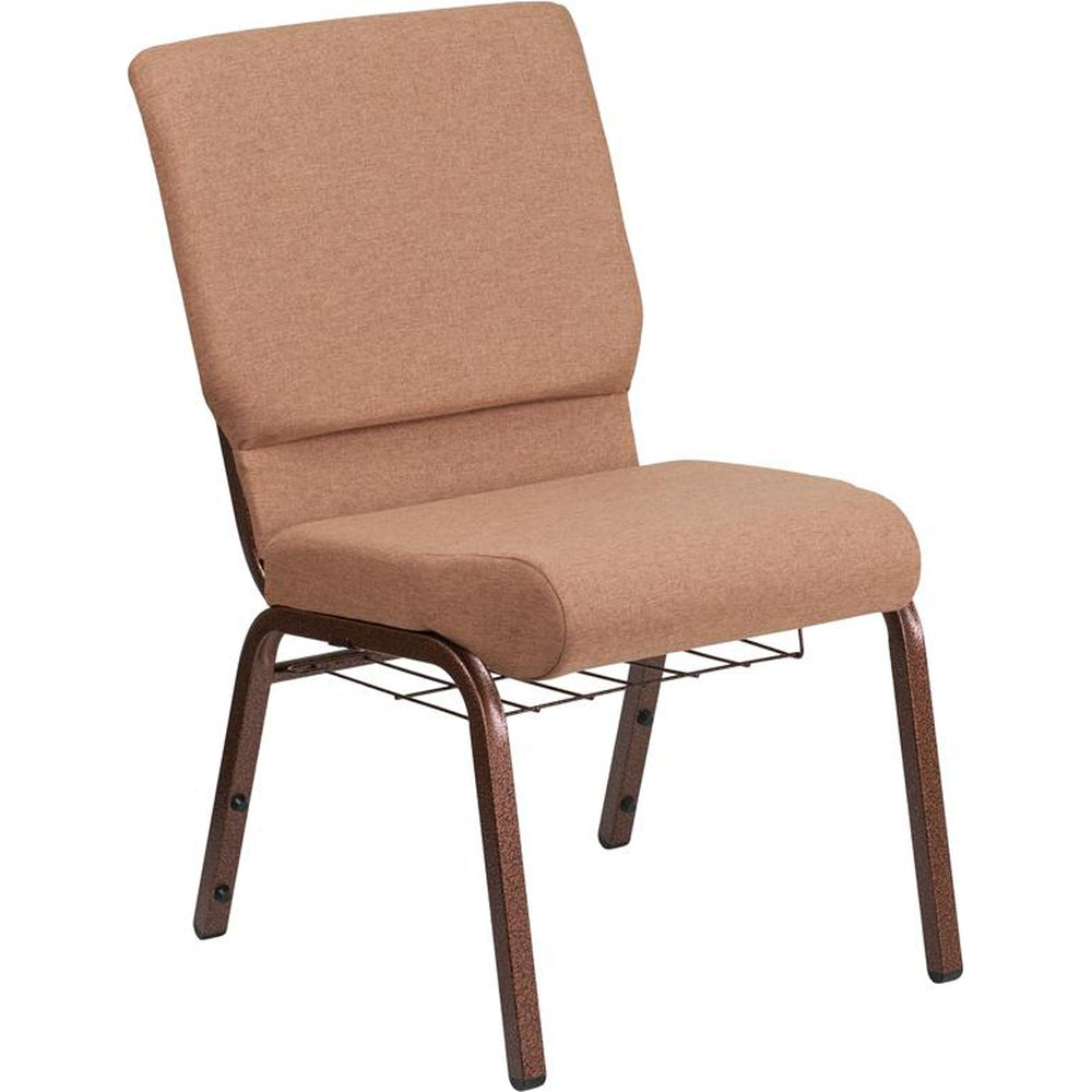 hercules series 18 5 inch width church chair with book rack copper vein frame