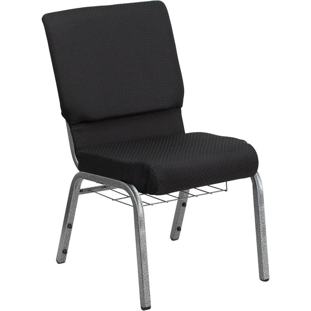 hercules series 18 5 inch width church chair with book rack silver vein frame