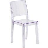 phantom series transparent stacking side chair