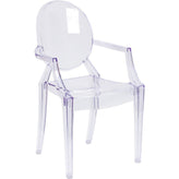 ghost chair with arms in transparent crystal