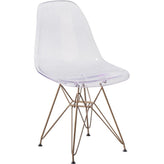 elon series ghost chair with gold metal base