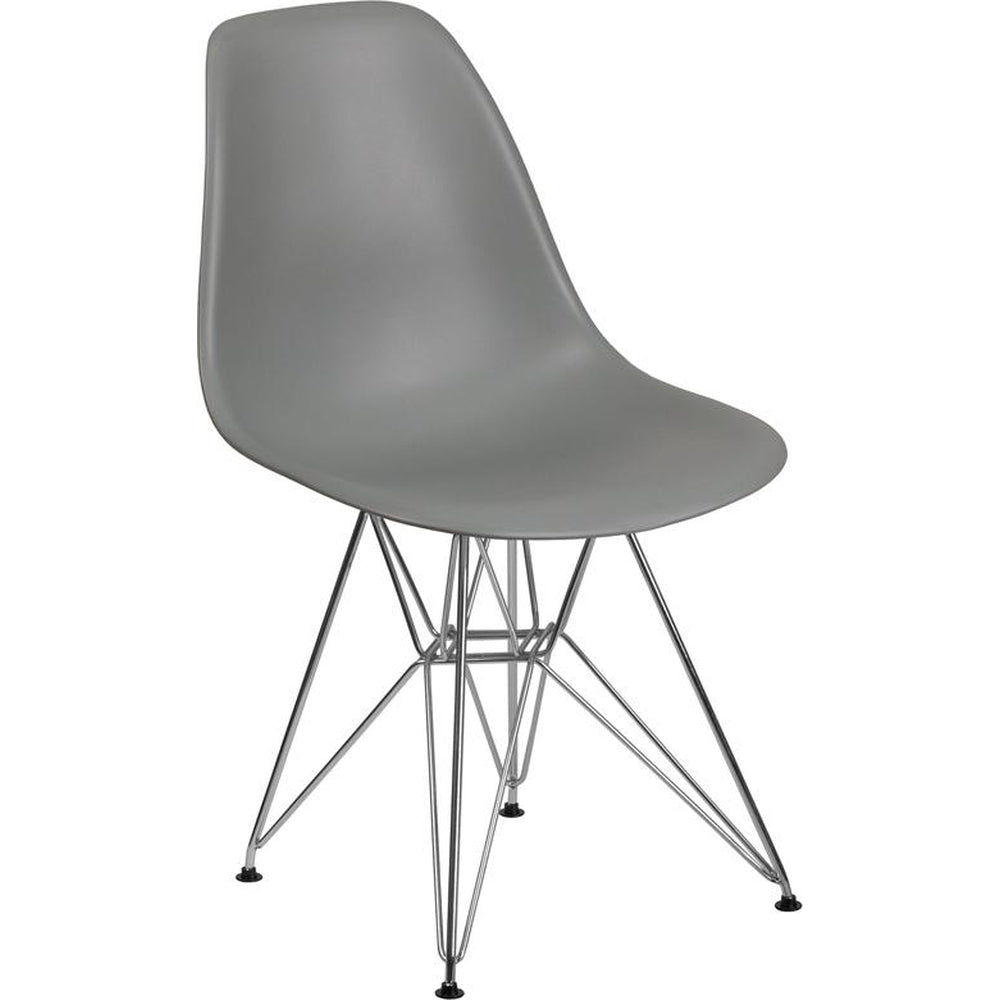 elon series black plastic chair with chrome base
