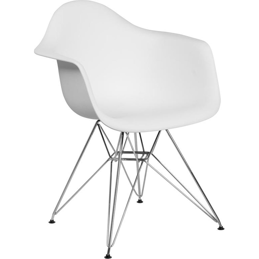 alonza series moss gray plastic chair with chrome base