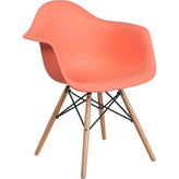 alonza series navy plastic chair with wooden legs