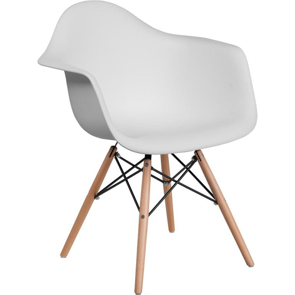 alonza series navy plastic chair with wooden legs