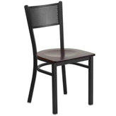 hercules series black grid back metal restaurant chair
