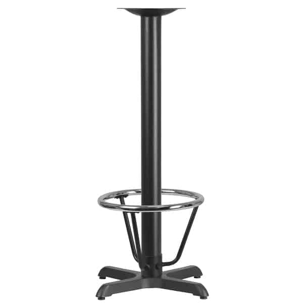 restaurant table x base with bar height column and foot ring