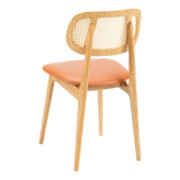 classic modern rattan back with upholstered seat